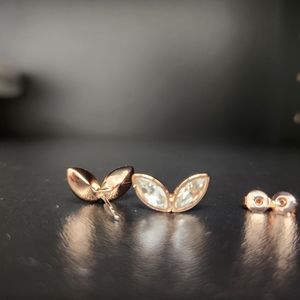 TED BAKER Swarovski Elements Rose Gold Wing Ear Studs